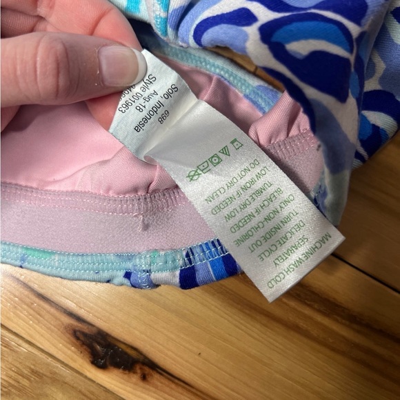 Lilly pulitzer luxletic sports bra in turquoise oasis wave after wave large - Picture 6 of 7